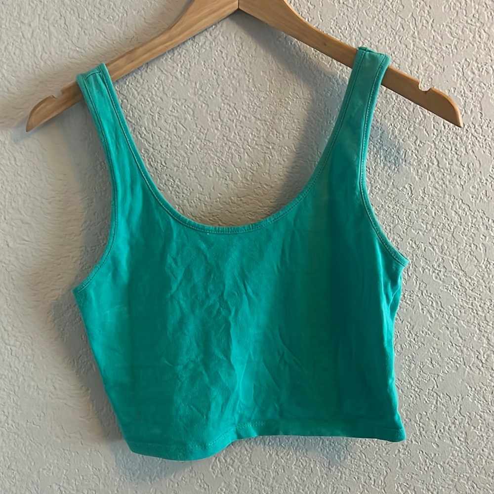 Cropped Turquoise Tank Top